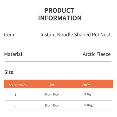 Instant Noodle Warm Pet Bed