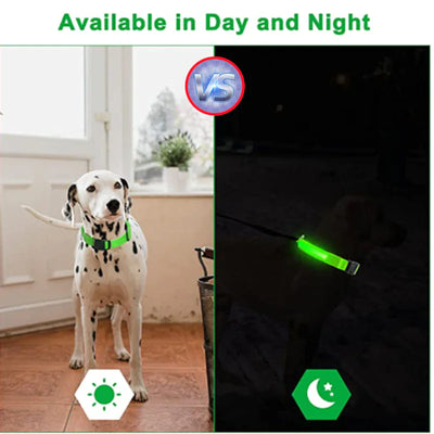 LED Adjustable Dog Collar Blinking Flashing Light Waterproof