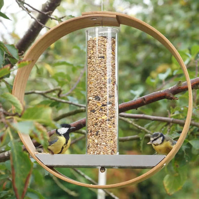 Wooden Circular Hanging Bird Feeder